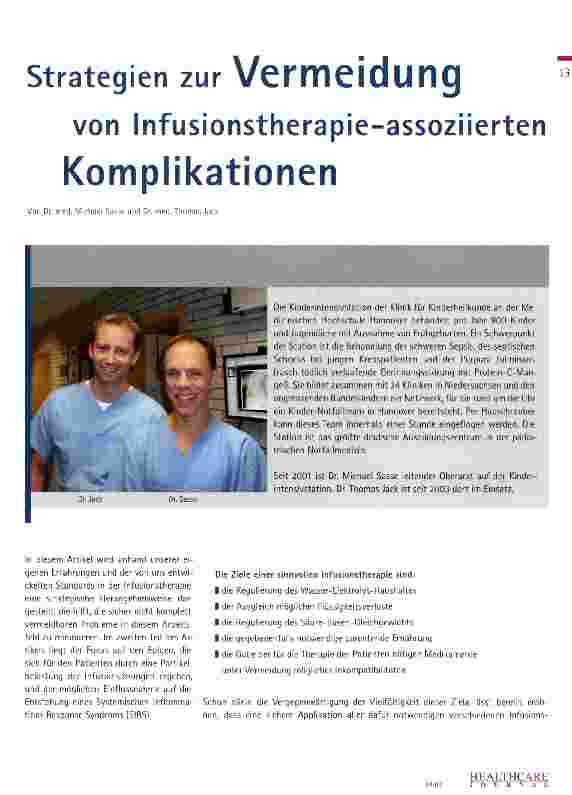 Vorschauseite 1: Strategien zur Vermeidung von Infusionstherapie-assoziierten Komplikationen