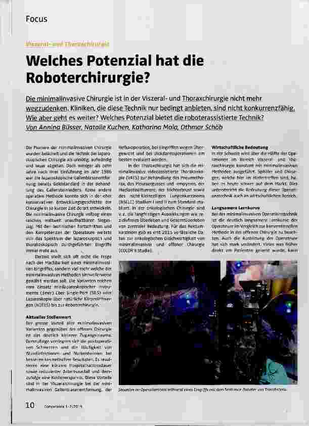 Vorschauseite 1: Welches Potenzial hat die Roboterchirurgie?