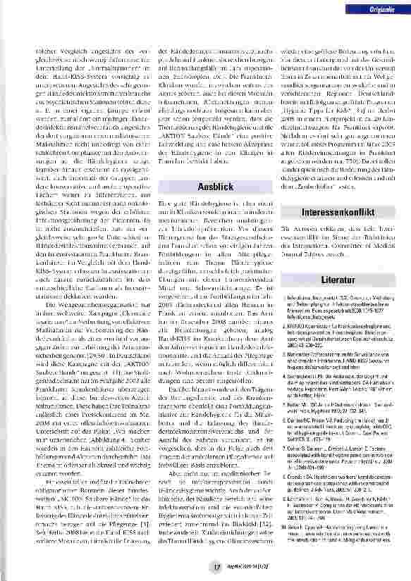 Vorschauseite 6: Umsetzung der Händehygiene in Frankfurter Kliniken
