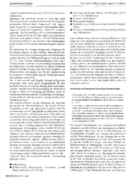 Vorschauseite 2: Die Verortungvon Screeningtests im Rahmen der Demenz-Diagnostik