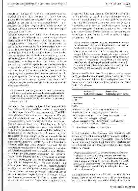 Vorschauseite 3: Die Verortungvon Screeningtests im Rahmen der Demenz-Diagnostik