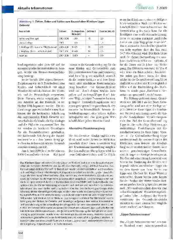 Vorschauseite 2: Klinikum Lippe-Detmold: Neubaumaßnahme unterstützt Ökonomisierung des Krankenhausbetriebs