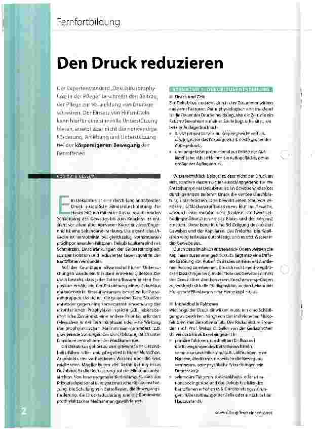 Vorschauseite 2: Den Druck reduzieren