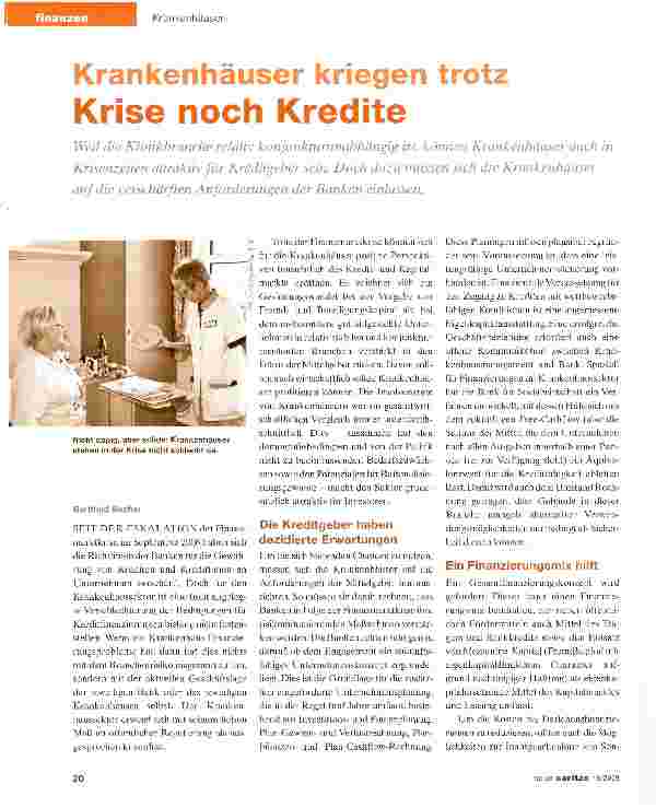 Vorschauseite 1: Krankenhäuser kriegen trotz Krise noch Kredite
