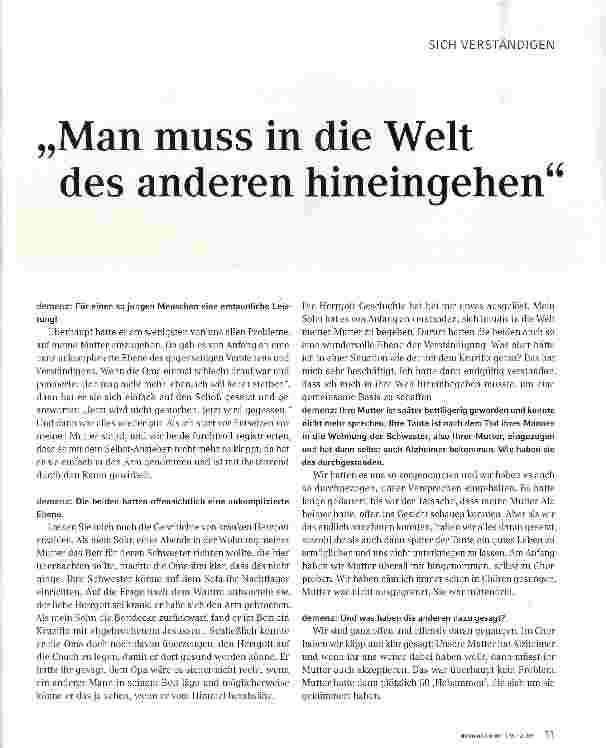 Vorschauseite 1: Man muss in die Welt des anderen hineingehen