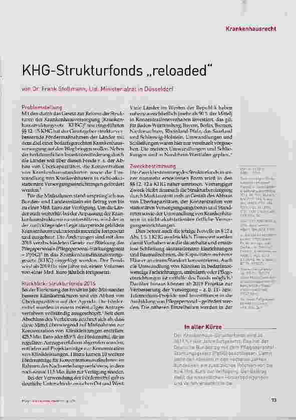 Vorschauseite 1: KHG-Strukturfonds reloaded