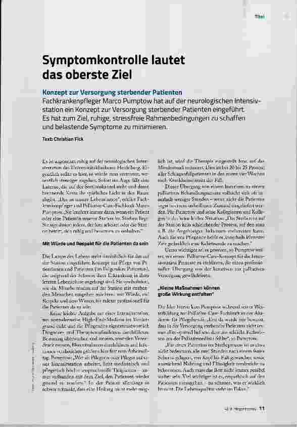 Vorschauseite 2: Symptomkontrolie lautet das oberste Ziel