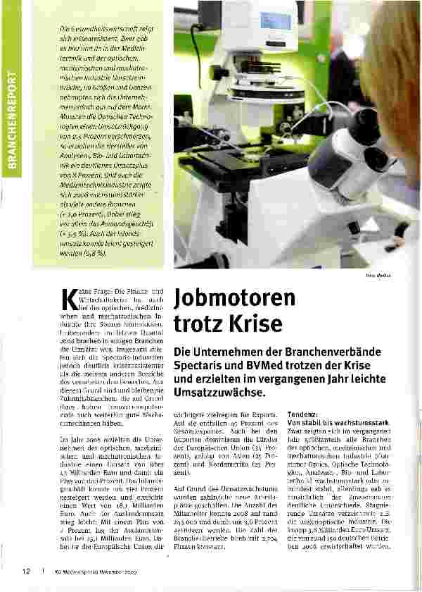 Vorschauseite 1: Jobmotoren trotz Krise