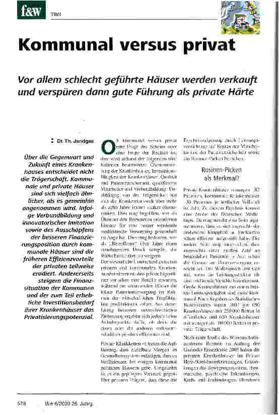 Vorschauseite 1: Kommunal versus privat