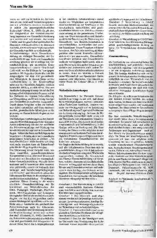 Vorschauseite 2: Gesundheitsbildung und Gesundheitsförderung - ein Weiterbildungsangebot für Pflegeberufe