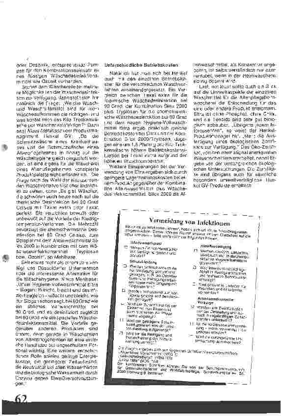 Vorschauseite 4: Wäschereileiter suchen Problemlösungen für die Wäschehygiene