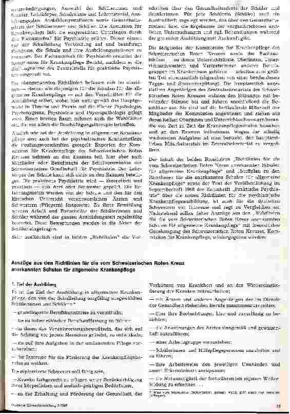 Vorschauseite 2: Krankenpflegeausbildung in der Schweiz