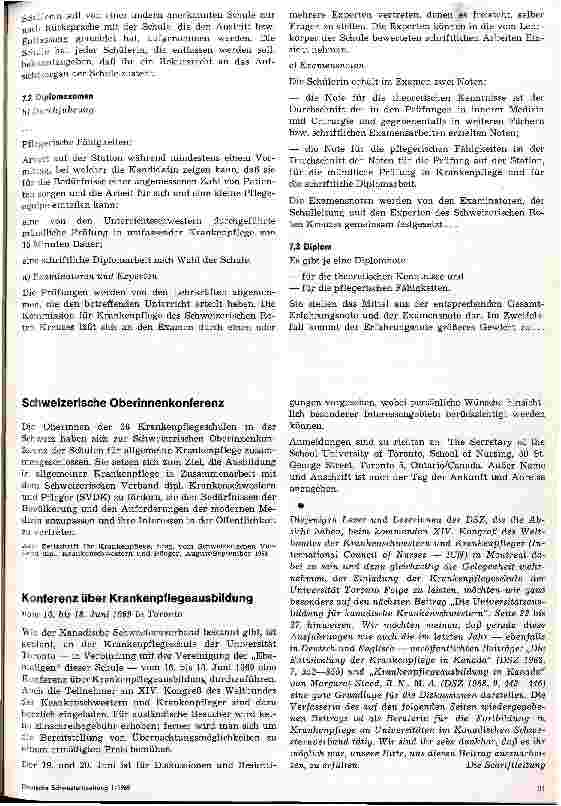 Vorschauseite 4: Krankenpflegeausbildung in der Schweiz