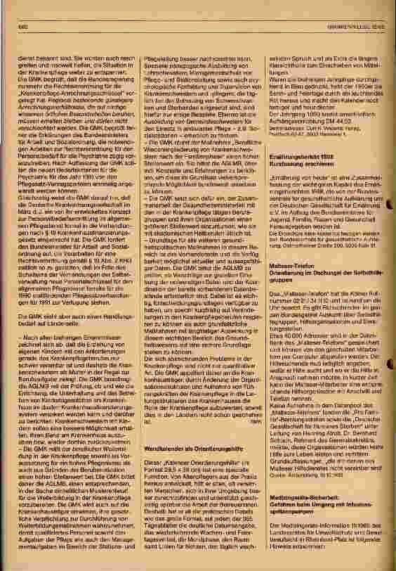 Vorschauseite 2: Sicherung der Krankenpflege in der Zukunft - Ergebnisprotokoll der 61. Konferenz der GMK am 28./29.9.1989 in Kiel
