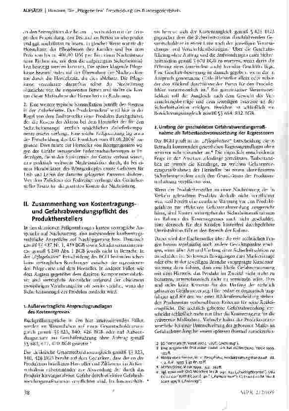 Vorschauseite 2: Die „Pflegebetten-Entscheidung des Bundesgerichtshofs neue Leitlinien zur Kostentragung bei Produktrückrufen