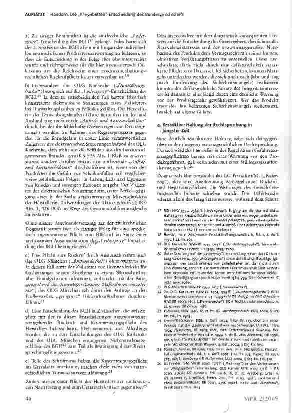 Vorschauseite 4: Die „Pflegebetten-Entscheidung des Bundesgerichtshofs neue Leitlinien zur Kostentragung bei Produktrückrufen