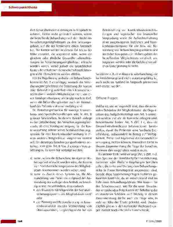 Vorschauseite 5: Grenzüberschreitende Gesundheitsdienstleistungen: Das neue Sozialpaket der Europäischen Kommission