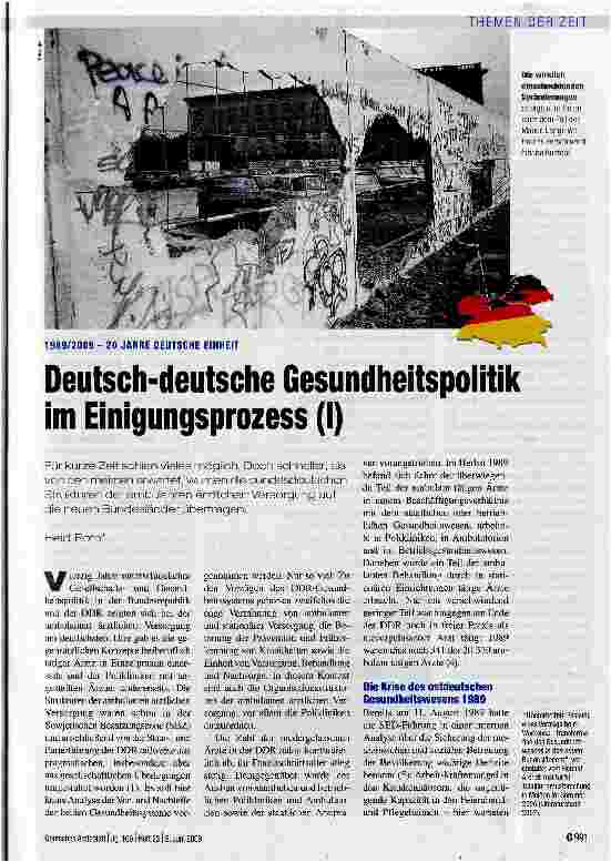 Vorschauseite 1: Deutsch-deutsche Gesundheitspolitik im Einigungsprozess (I)