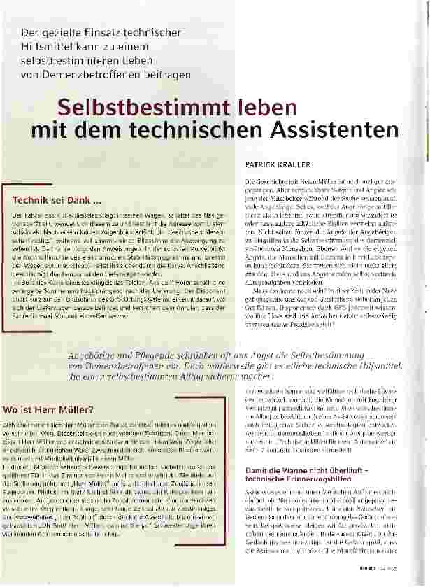 Vorschauseite 1: Selbstbestimmt leben mit dem technischen Assistenten