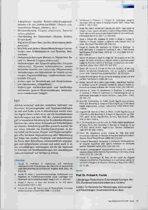 Vorschauseite 4: Global Worming? Parasiten im Krankenhaus