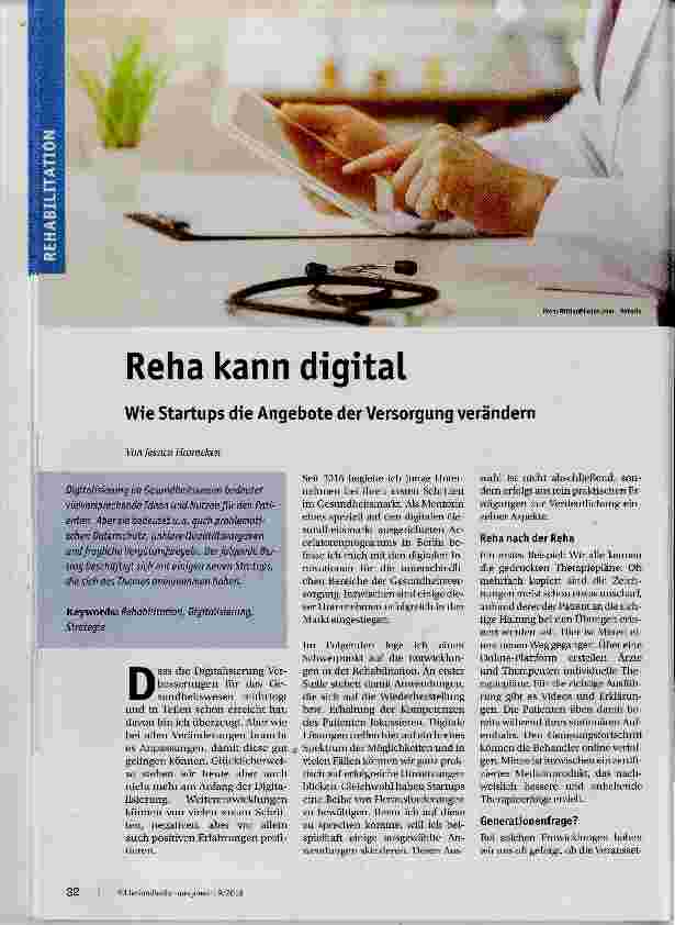 Vorschauseite 1: Reha kann digital