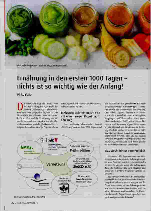 Vorschauseite 1: Ernährung in den ersten 1000 Tagen nichts ist so wichtig wie der Anfang!