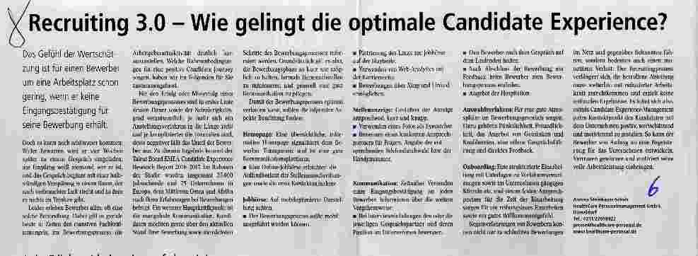 Vorschauseite 1: Recruiting 3.0 Wie gelingt die optimale Candidate Experience?