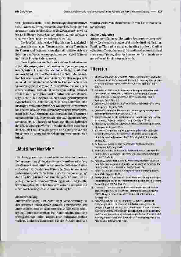 Vorschauseite 4: Geschlechtsund genderspezifische Aspekte der Arzneimittelversorgung