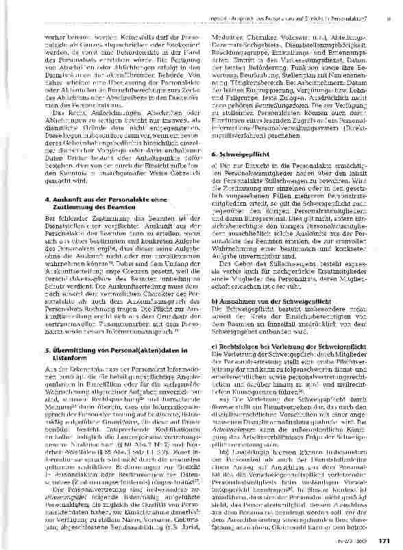 Vorschauseite 4: Anspruch des Personalrats auf Einsicht in Personalakten?