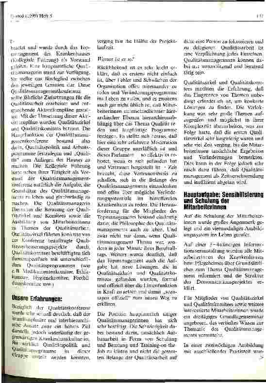 Vorschauseite 2: Qualitätsmanagement im Wiener Krankenanstaltenverbund - Erfahrungen eines dreijährigen Demonstrationsprojektes
