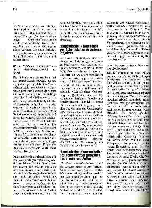 Vorschauseite 3: Qualitätsmanagement im Wiener Krankenanstaltenverbund - Erfahrungen eines dreijährigen Demonstrationsprojektes