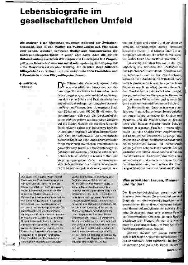 Vorschauseite 1: Lebensbiographie im gesellschaftlichen Umfeld