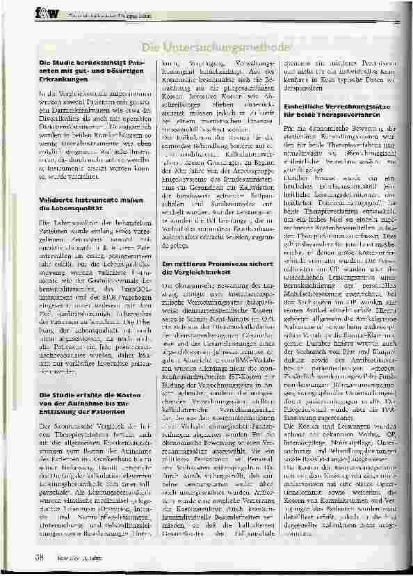 Vorschauseite 3: Neue Methode sichert dem Patienten mehr Lebensqualität Die minimalinvasive Therapie lohnt
