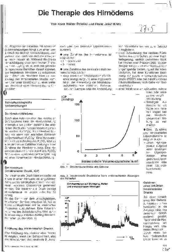 Vorschauseite 1: Die Therapie des Hirnödems