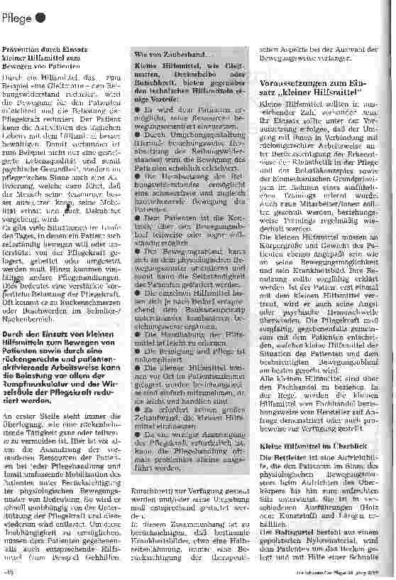 Vorschauseite 2: Wenn das Rückenproblem zur Berufskrankheit wird Bandscheibenbedingte Lendenwirbelsäulenerkrankungen bei Pflegekräften