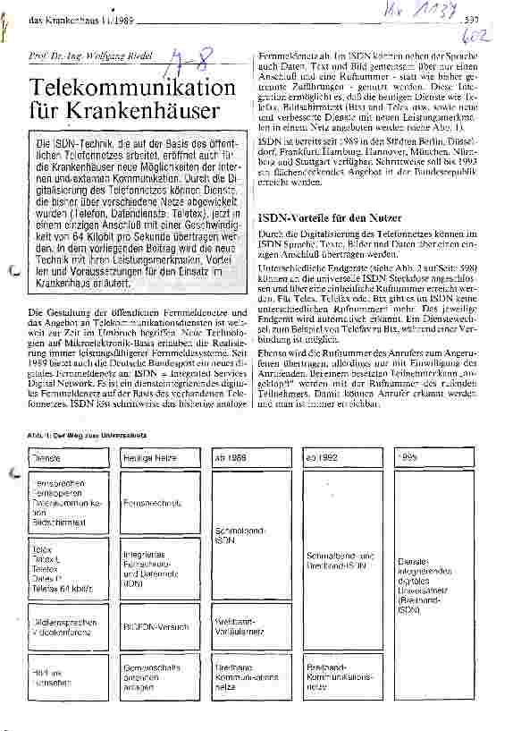 Vorschauseite 1: Telekommunikation für Krankenhäuser