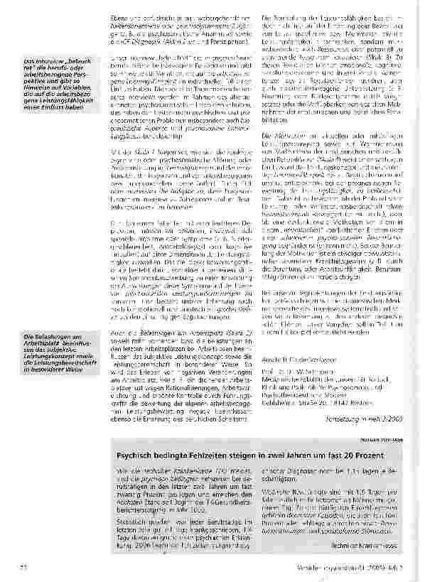 Vorschauseite 4: Psychosomatik, Begutachtung, Sozialmedizin, BerufsunfähigkeitDas „Interview zur Beurteilung psycho-sozialer Dimensionen der Leistungsfähigkeit - ein systematisches Ergänzungsmodul…
