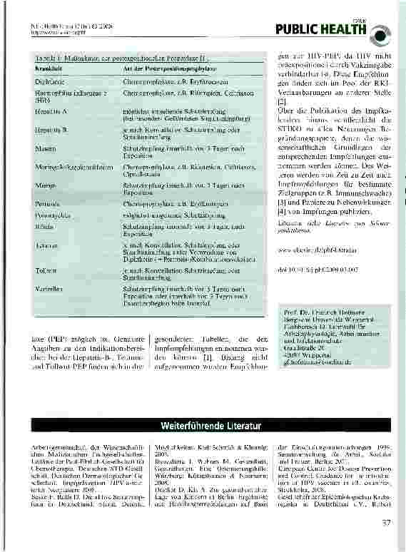 Vorschauseite 2: Die STIKO-Impfempfehlungen - präund postexpositionelle Prophylaxemaßnahmen