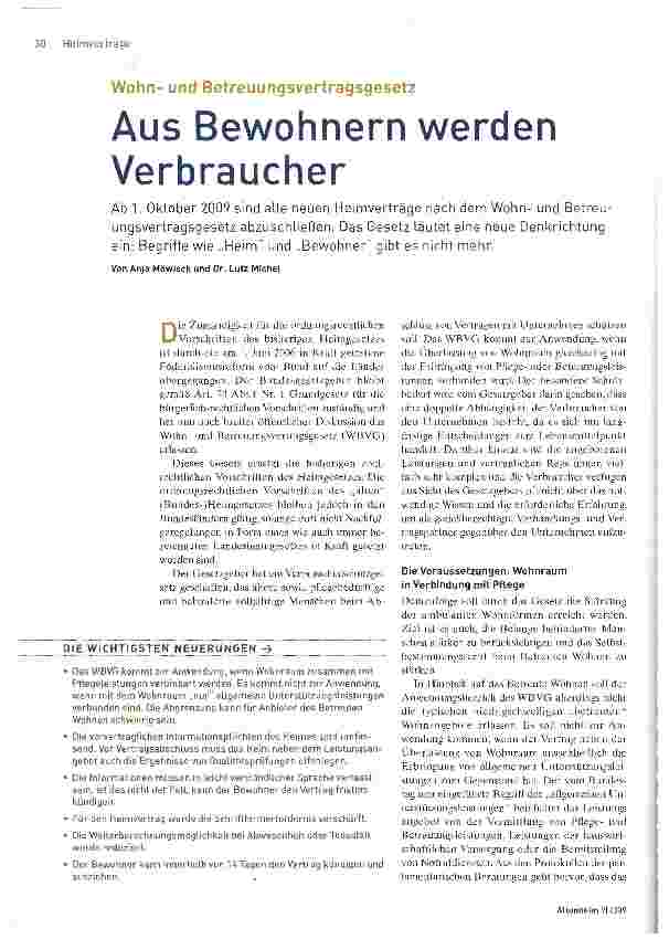 Vorschauseite 1: Aus Bewohnern werden Verbraucher