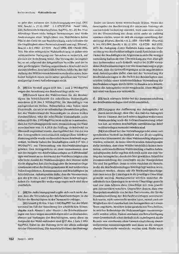 Vorschauseite 3: Nicht belegte Vermutungen und bloße Andeutungen einer Möglichkeit von Wahlfehlern lösen keine Pflicht des Gerichts zur Nachforschung nach Gründen für die Ungültigkeit einer Person…