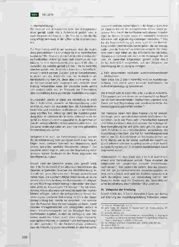 Vorschauseite 4: Stellungnahme des Deutschen Vereins zum Gesetzentwurf der Bundesregierung über Duldung bei Ausbildung und Beschäftigung vom 19. Dezember 2018*