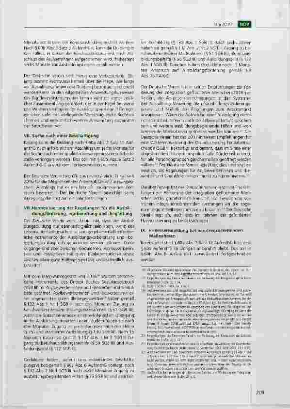 Vorschauseite 5: Stellungnahme des Deutschen Vereins zum Gesetzentwurf der Bundesregierung über Duldung bei Ausbildung und Beschäftigung vom 19. Dezember 2018*
