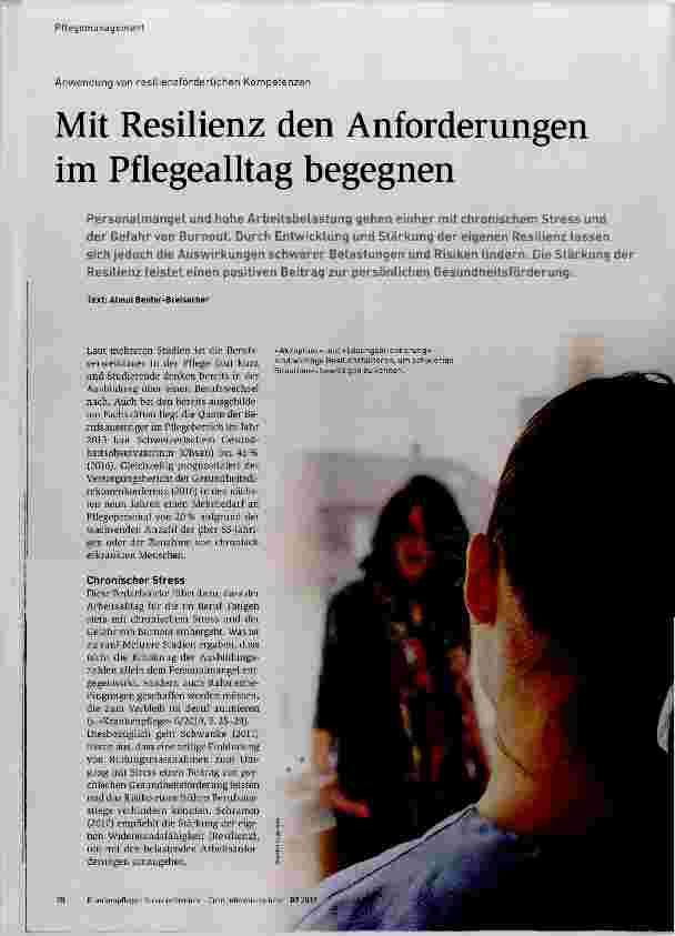 Vorschauseite 1: Mit Resilienz den Anforderungen im Pflegealltag begegnen