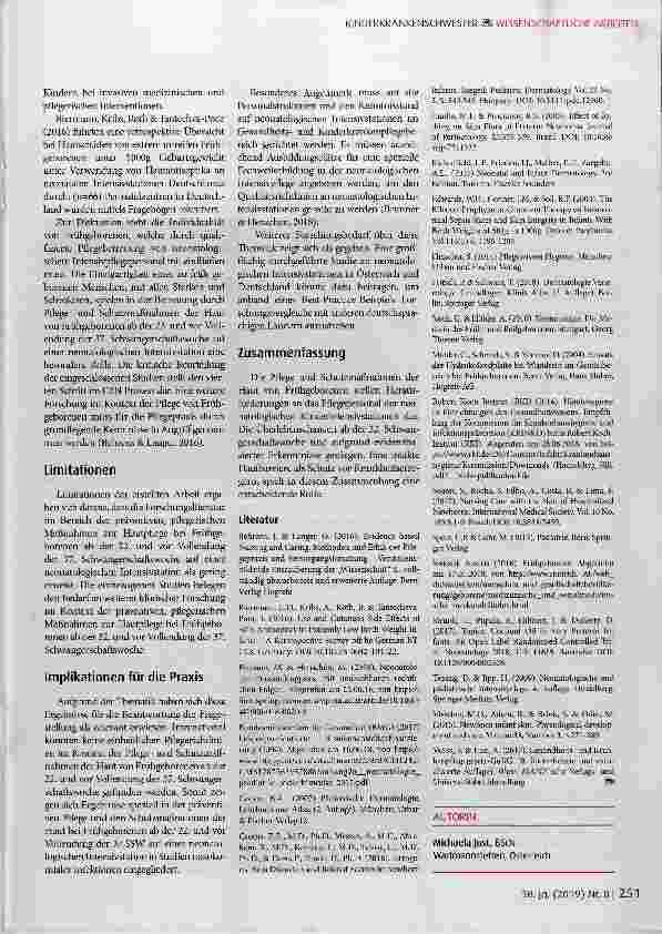 Vorschauseite 4: Pflegeund Schutzmaßnahmen der Haut von Frühgeborenen