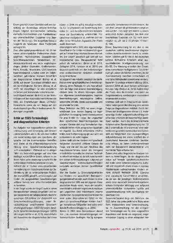 Vorschauseite 2: Terminologie der Sprachentwicklungsstörung (SES)