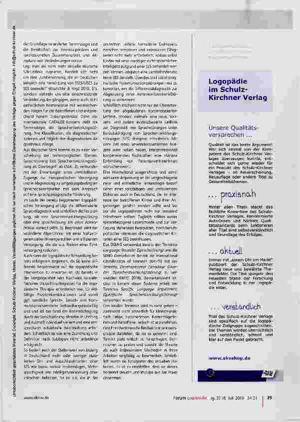 Vorschauseite 6: Terminologie der Sprachentwicklungsstörung (SES)