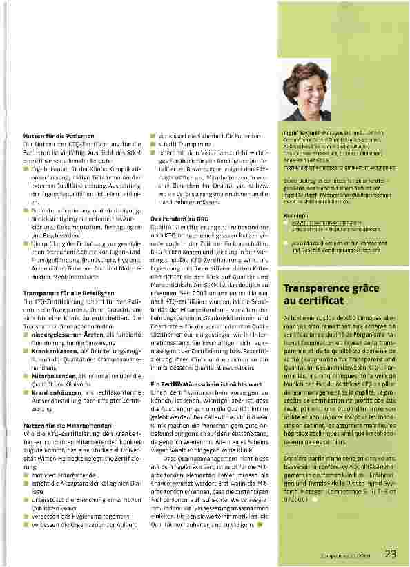 Vorschauseite 2: Qualitätsmanagement in deutschen Kliniken - Erfahrungen und Trends Teil5