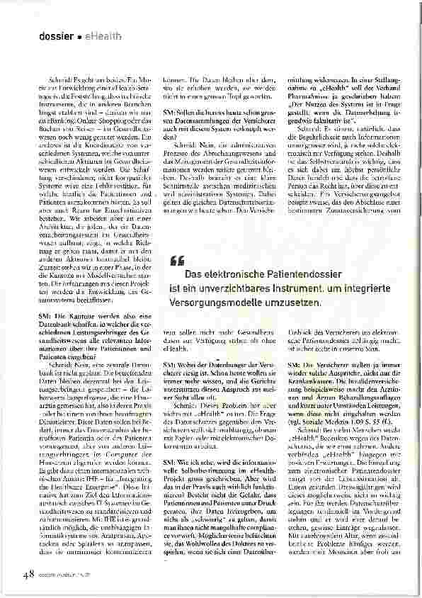 Vorschauseite 3: „eHealth fördert und fordert die Zusammenarbeit