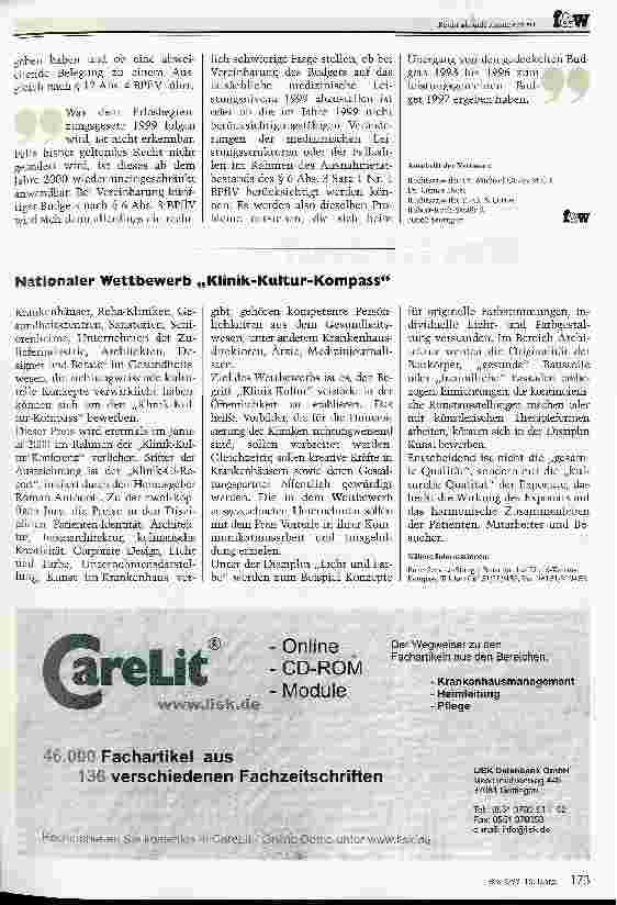 Vorschauseite 4: Das Erlösbegrenzungsgesetz 1999