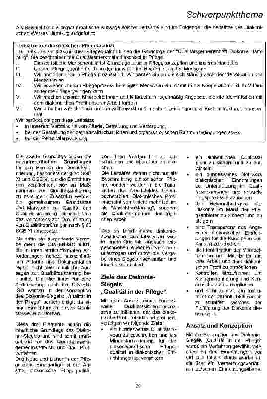 Vorschauseite 2: Diakonie schafft Qualität: Auf dem Weg zu einem bundeseweiten Diakonie-Siegel: Qualität in der Pflege Vortrag bei der Jahresfachtagung des Evang. Fachverbandes für Krankenu. Sozia…